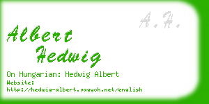 albert hedwig business card